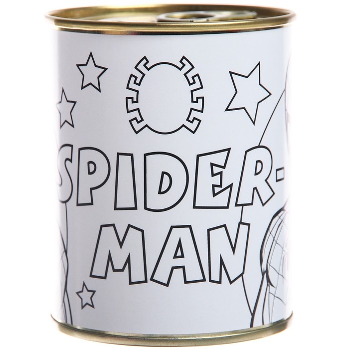 Копилка-раскраска с красками  Копилка-раскраска с красками "На подарок герою", Человек-Паук