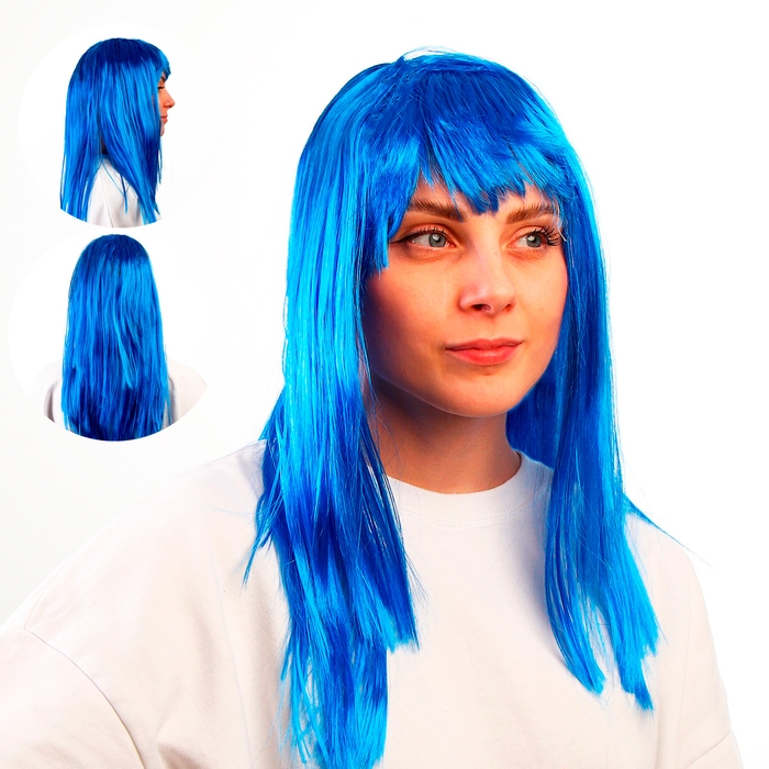 Карнавальный парик «Красотка», цвет синий Карнавальный парик «Красотка», цвет синий