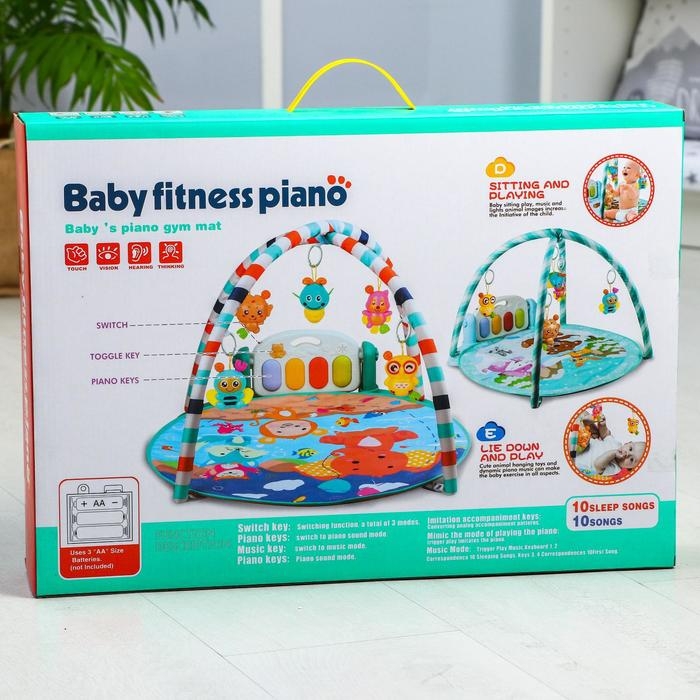 Развивающий коврик «Зимние игры», с пианино, круглый, голубой Развивающий коврик «Зимние игры», с пианино, круглый, голубой