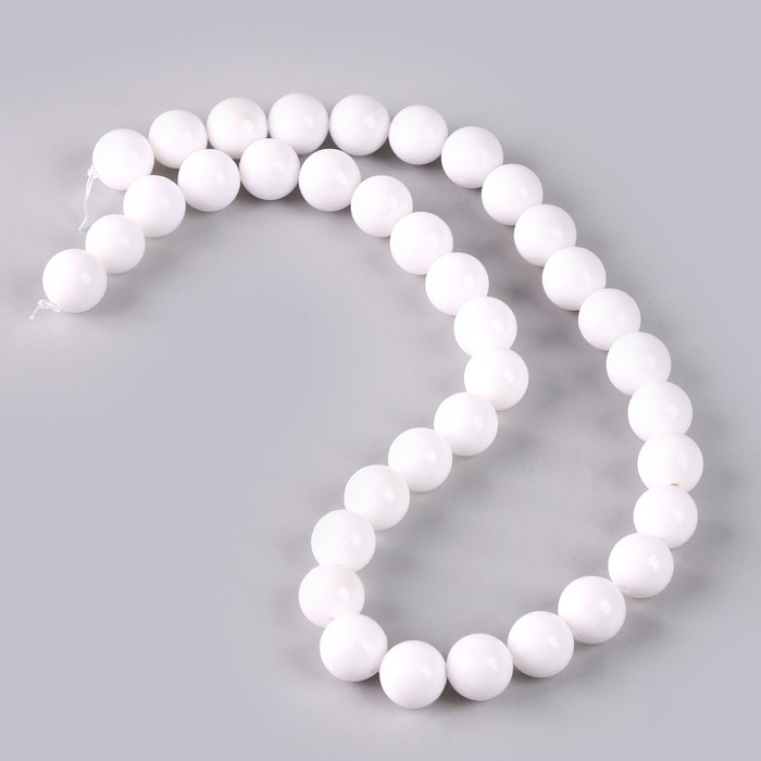 Бусины из натурального камня «Белый агат» набор 36 шт., размер 1 шт. — 10 мм Бусины из натурального камня «Белый агат» набор 36 шт., размер 1 шт. — 10 мм