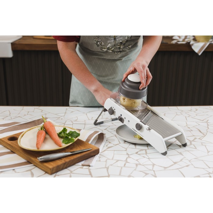 Овощерезка Magistro Stormy, с контролируемым углом нарезания, нержавеющая сталь, 35×15×14 см, цвет белый Овощерезка Magistro Stormy, с контролируемым углом нарезания, нержавеющая сталь, 35×15×14 см, цвет белый