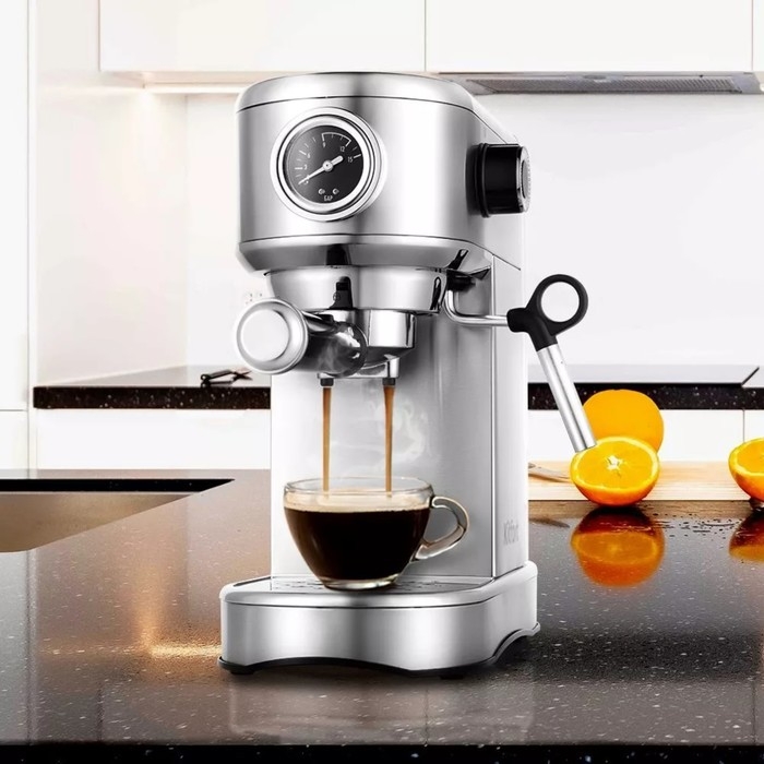 Кофеварка Kitfort КТ-7193, рожковая, 1450 Вт, 1 л, капучинатор, серебристая Кофеварка Kitfort КТ-7193, рожковая, 1450 Вт, 1 л, капучинатор, серебристая