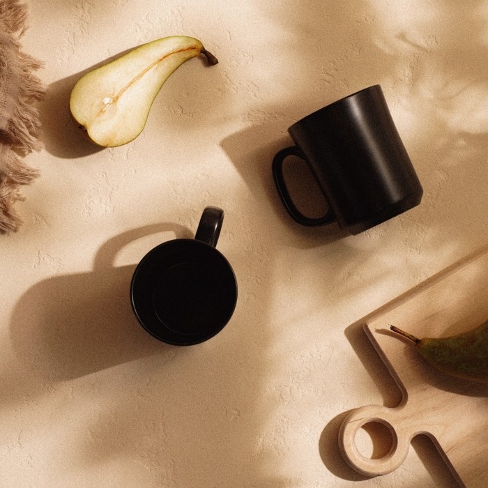 Набор кружек фарфоровых SL Home «Дарк», 400 мл, цвет чёрный Набор кружек фарфоровых SL Home «Дарк», 400 мл, цвет чёрный