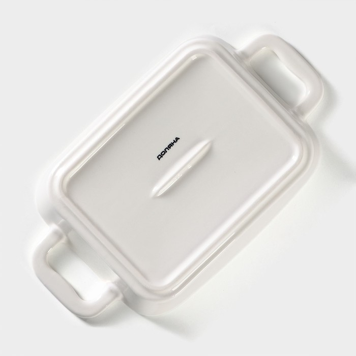 Форма для запекания из жаропрочной керамики Доляна «Долли», 900 мл, 27,5×15,5×5,3 см (с ручками), 20,5×15,5×5 см (без ручек), цвет белый Форма для запекания из жаропрочной керамики Доляна «Долли», 900 мл, 27,5×15,5×5,3 см (с ручками), 20,5×15,5×5 см (без ручек), цвет белый