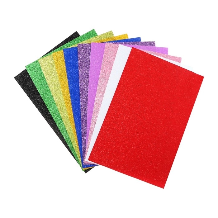 Набор Набор "Пенка с блёстками" А4, 10 листов, 10 цветов, толщина 2 мм