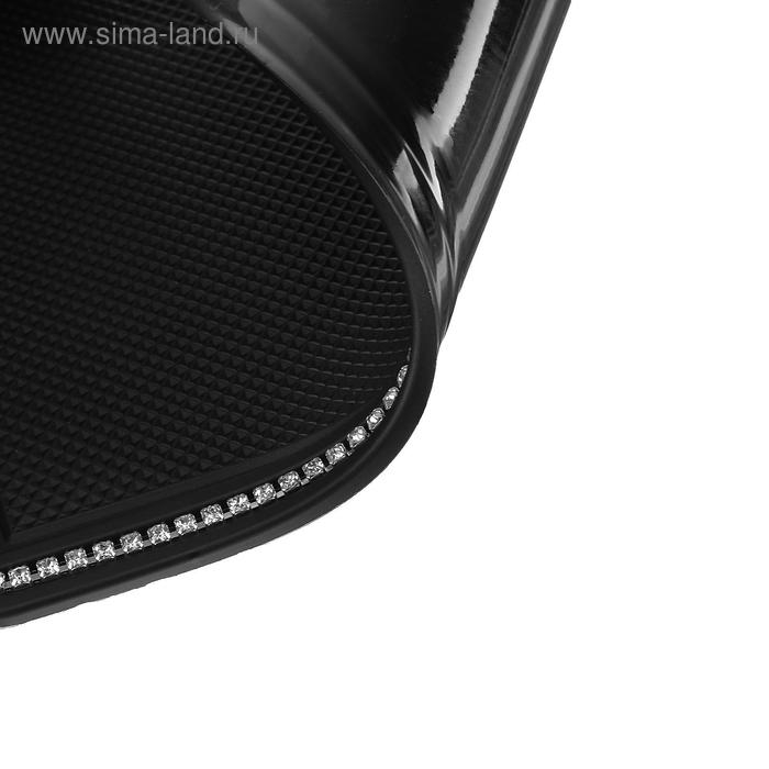 Коврик противоскольязщий 18х13 см, стразы, черный Коврик противоскольязщий 18х13 см, стразы, черный