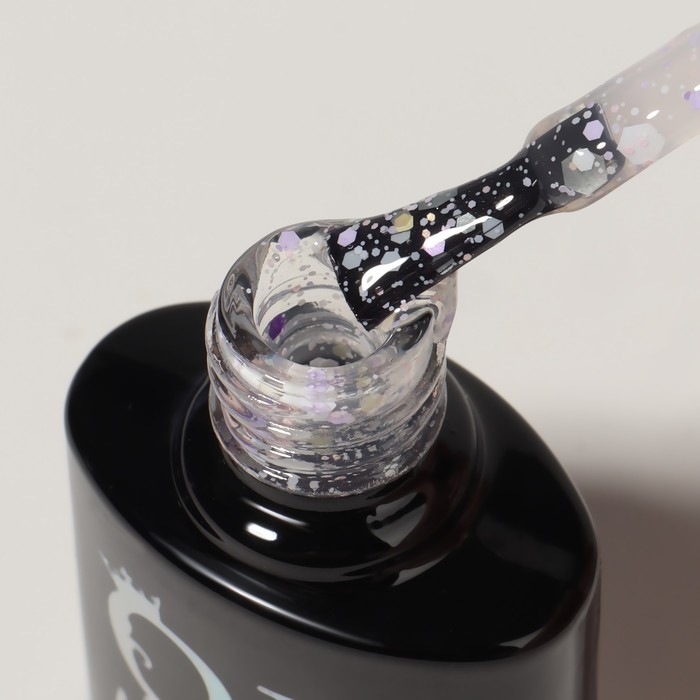 Гель лак для ногтей, «MILK GLITTER», 3-х фазный, 8мл, LED/UV, цвет прозрачный (11)