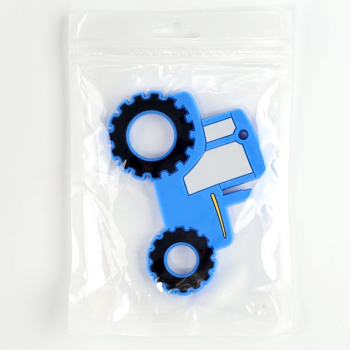 Прорезыватель силиконовый для зубов «Трактор», цвет синий