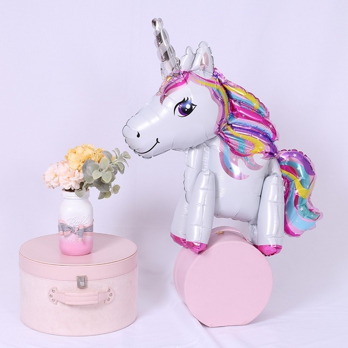 Шар фольгированный 24" &laquo;Единорог-игрушка&raquo;, цвет белый, под воздух