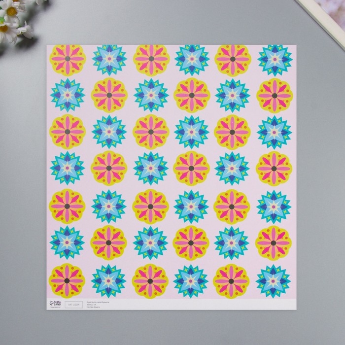 Бумага для скрапбукинга Бумага для скрапбукинга "Калейдоскоп" плотность 180 гр набор 5 шт 30,5х32 см