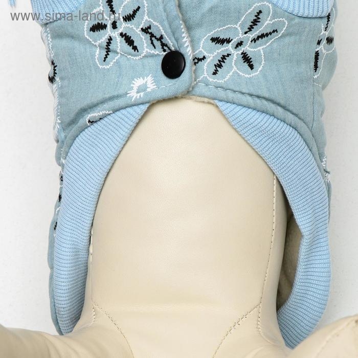 Куртка для собак с цветами, M (ДС 25 см, ОШ 26 см, ОГ 37 см), голубая Куртка для собак с цветами, M (ДС 25 см, ОШ 26 см, ОГ 37 см), голубая