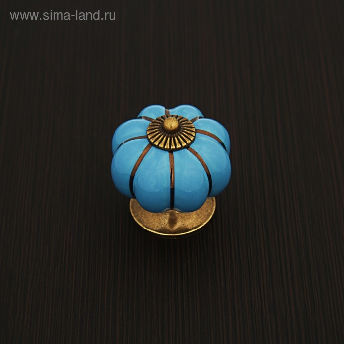 Ручка-кнопка Ceramics 001, керамическая, синяя Ручка-кнопка Ceramics 001, керамическая, синяя