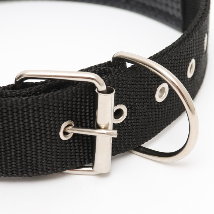 Ошейник Ошейник "Комфорт" комбинированный, 70 х 4 см, ОШ 51-61 см, чёрный