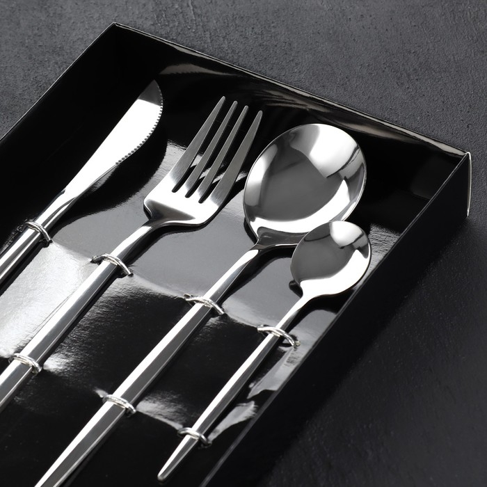 Столовые приборы из нержавеющей стали, 4 предмета Столовые приборы из нержавеющей стали, 4 предмета