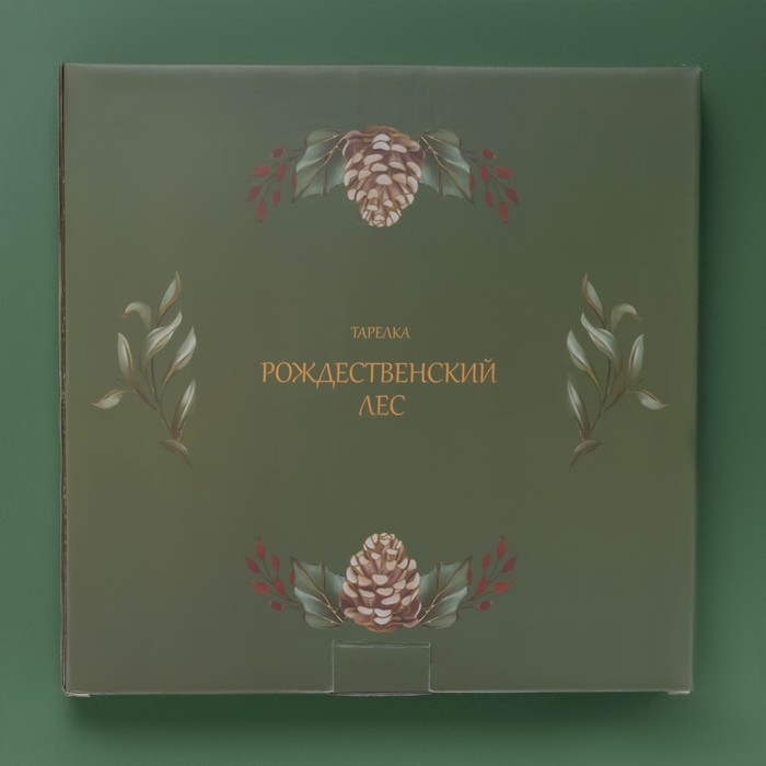 Тарелка новогодняя Доляна «Рождественский вечер», d=25,5 см, фарфор, цвет белый