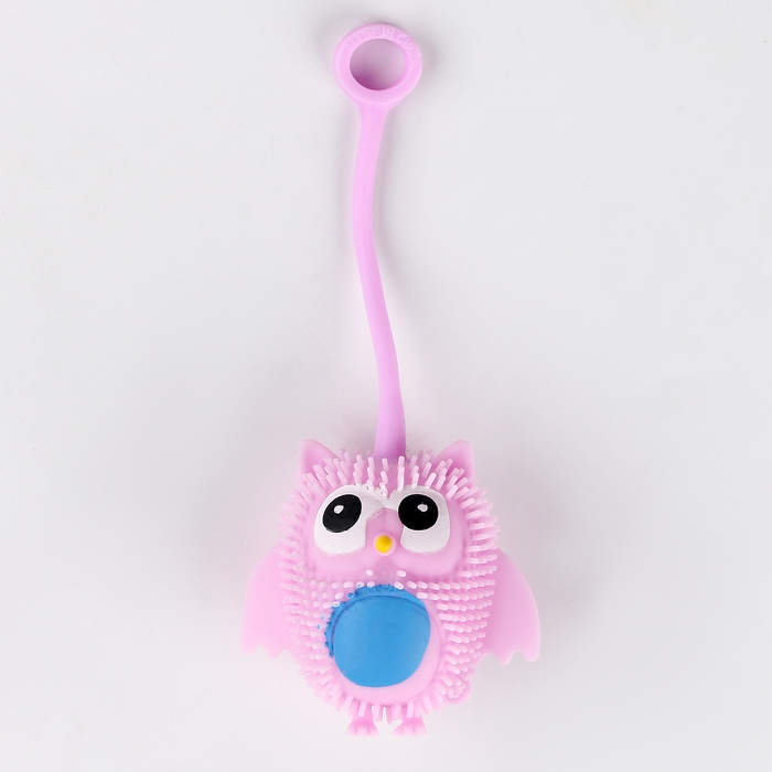 Мяч детский резиновый ёжка световой «Совушка», цвета МИКС , в шоубоксе