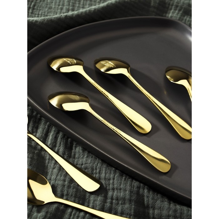Ложки чайные Доляна &laquo;Голд&raquo;, длина 13,5 см, 6 шт