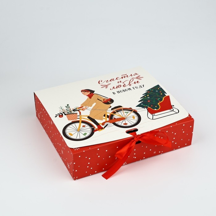 Коробка подарочная новогодняя складная двухсторонняя «Новогодние истории», 20 х 18 х 5 см, БЕЗ ЛЕНТЫ, Новый год Коробка подарочная новогодняя складная двухсторонняя «Новогодние истории», 20 х 18 х 5 см, БЕЗ ЛЕНТЫ, Новый год