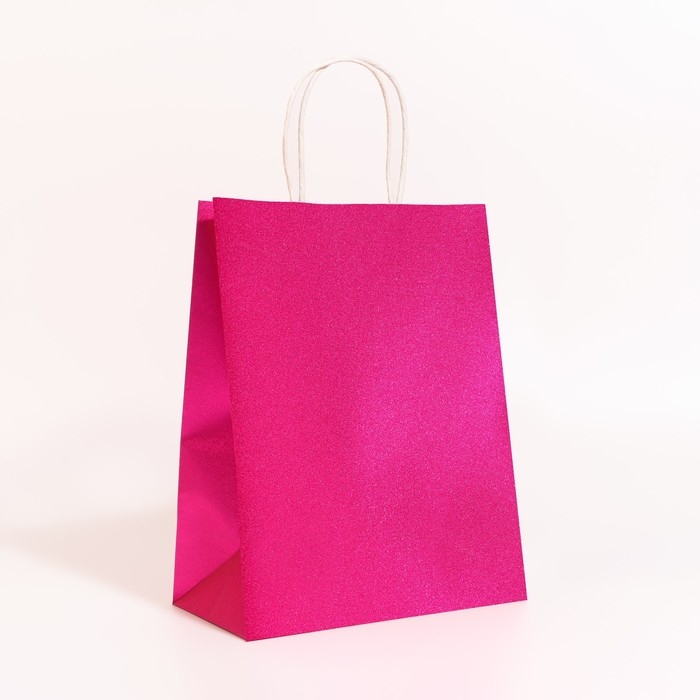 Пакет подарочный бумажный с глиттером розовый, 21 х 11 х 27 см Пакет подарочный бумажный с глиттером розовый, 21 х 11 х 27 см
