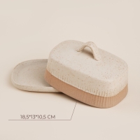 Маслёнка керамическая SL Home «Виенто», 18,5×13×10,5 см, цвет бежевый
