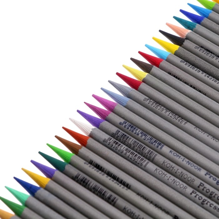 Карандаши акварельные набор 36 цветов, цельнографитовые Koh-I-Noor Progresso Aquarell, в металлическом пенале Карандаши акварельные набор 36 цветов, цельнографитовые Koh-I-Noor Progresso Aquarell, в металлическом пенале