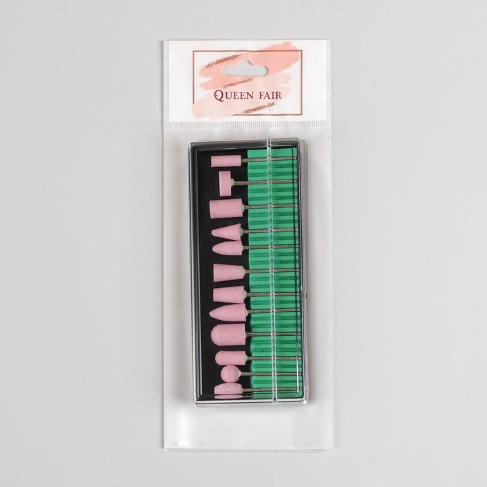 Фрезы корундовые для маникюра в пластиковом органайзере, 12 шт Фрезы корундовые для маникюра в пластиковом органайзере, 12 шт