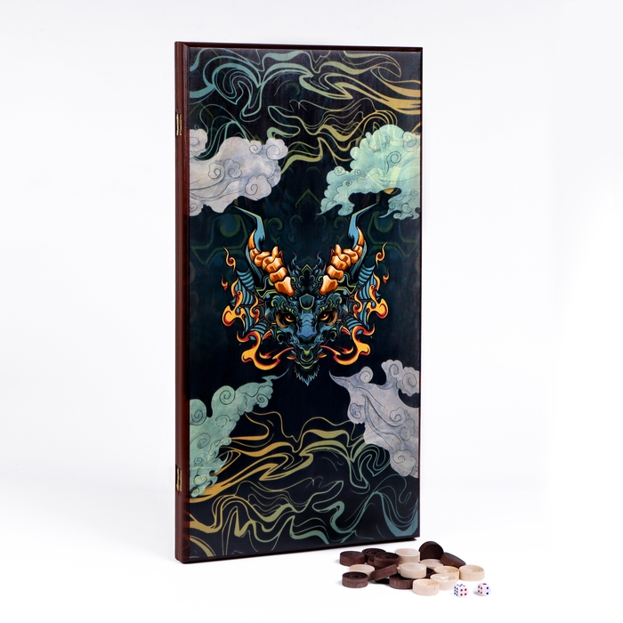 Нарды деревянные большие, с шашками Нарды деревянные большие, с шашками "Дракон", настольная игра, 60 х 60 см