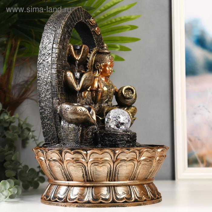 Фонтан настольный от сети, подсветка "Лакшми в арке с водопадом" 40х27х27 см