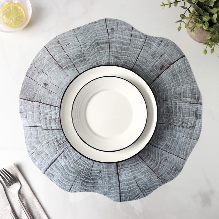 Салфетка сервировочная на стол «Спил», 38×39 см, цвет серый Салфетка сервировочная на стол «Спил», 38×39 см, цвет серый