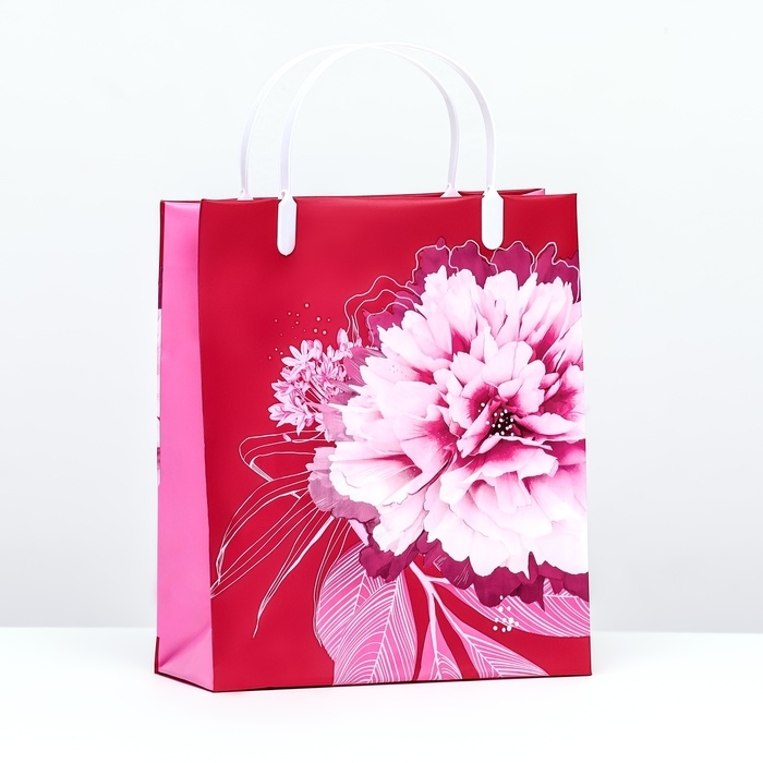 Пакет Пакет "Прекрасный букет", мягкий пластик, 26 х 22,5 х 8,5 см, 140 мкм