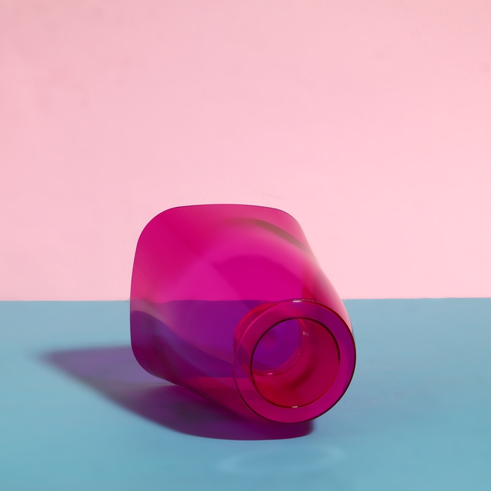 Горшок для орхидей, 1,5 л, 13 &times; 17 см, пластик, прозрачно-малиновый