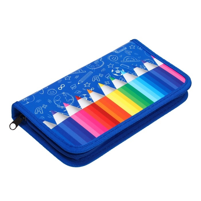 Пенал 1 секция, 115 х 205 мм, с наполнением 16 предметов, Calligrata Пенал 1 секция, 115 х 205 мм, с наполнением 16 предметов, Calligrata "Карандаши" ламинированный картон, 30П26/set