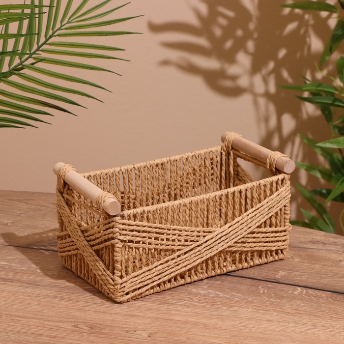 Набор плетёных корзин, 3 шт, 36х31х25 см