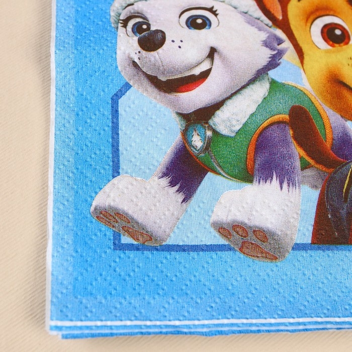 Салфетки бумажные, 33х33 см, 20 штук, 3-х слойные, Щенячий патруль Салфетки бумажные, 33х33 см, 20 штук, 3-х слойные, Щенячий патруль