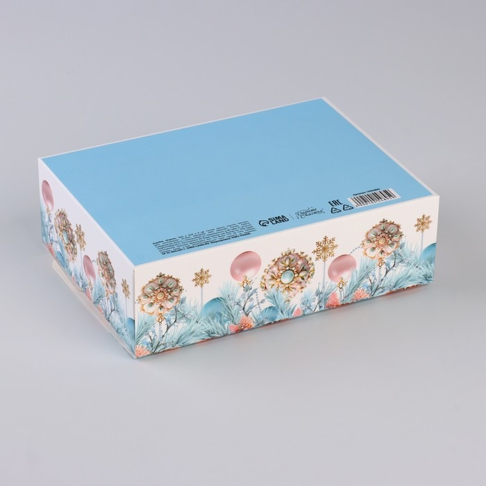 Коробка новогодняя складная «Новогодние шары» 16.5 х 12.5 х 5 см, Новый год Коробка новогодняя складная «Новогодние шары» 16.5 х 12.5 х 5 см, Новый год