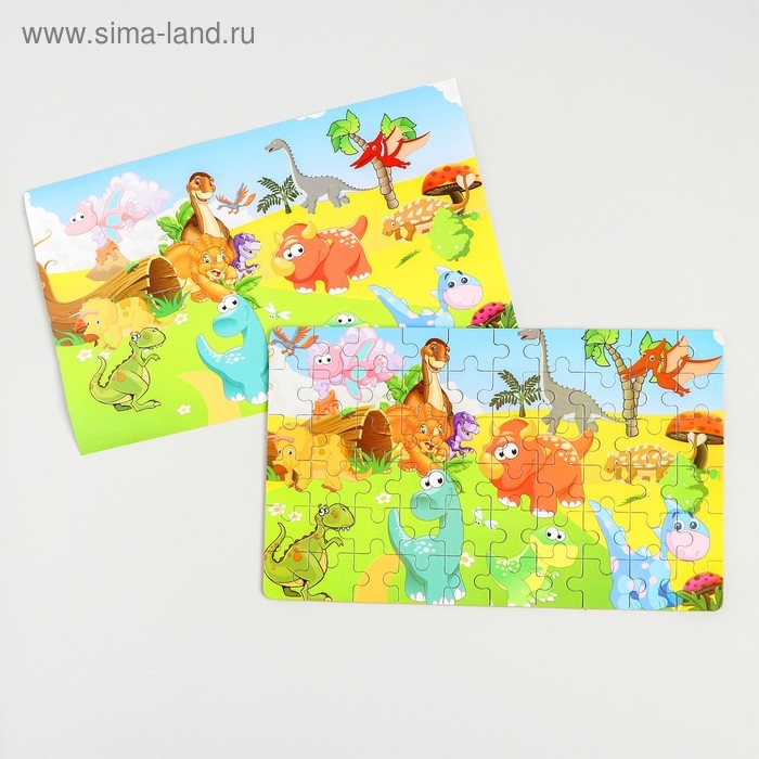 Пазл по цифрам «Динозавры», 60 шт., 8х12,5х4 см Пазл по цифрам «Динозавры», 60 шт., 8х12,5х4 см