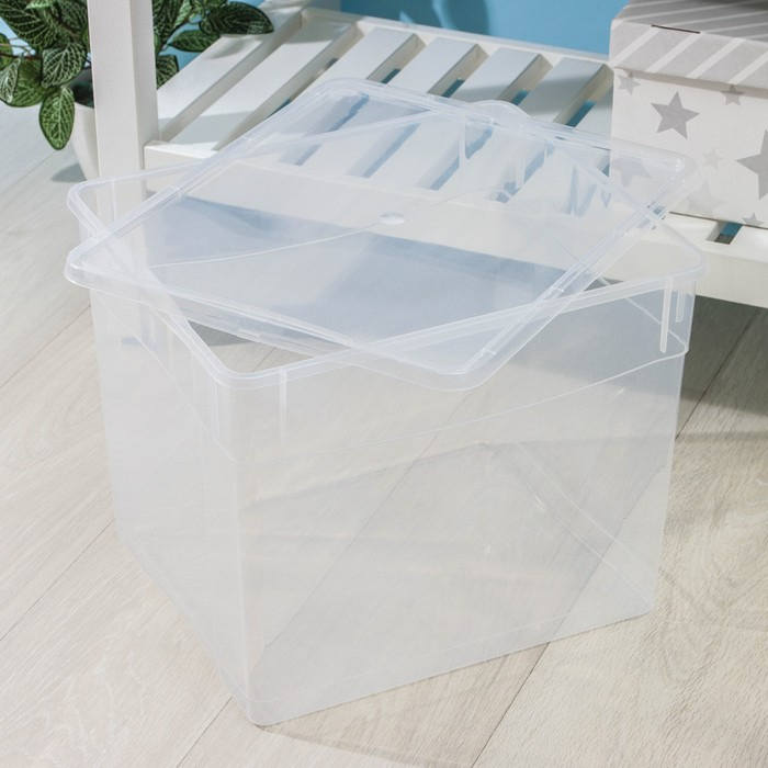 Ящик для хранения с крышкой «Кристалл», 34 л, 39×31×33 см, цвет МИКС Ящик для хранения с крышкой «Кристалл», 34 л, 39×31×33 см, цвет МИКС