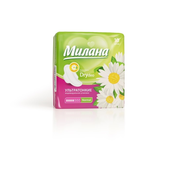 Прокладки «Милана» Ultra Dry Normal Deo Ромашка, 10 шт/уп Прокладки «Милана» Ultra Dry Normal Deo Ромашка, 10 шт/уп
