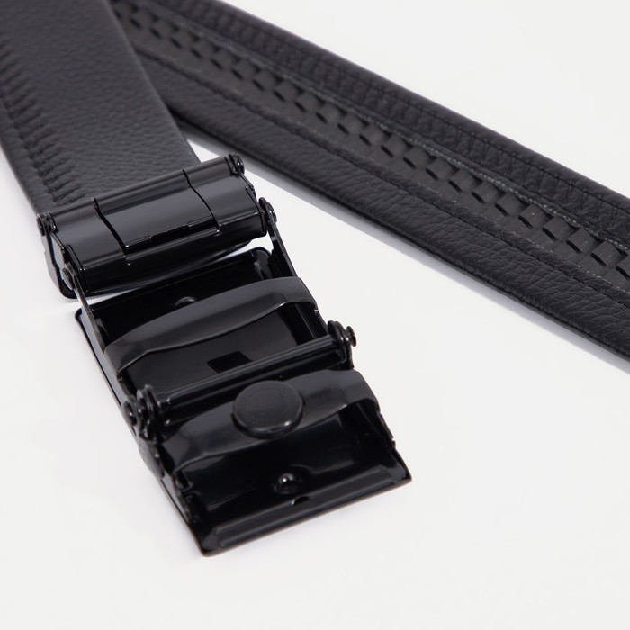 Ремень мужской, ширина 3.5 см, пряжка автомат МИКС, цвет чёрный Ремень мужской, ширина 3.5 см, пряжка автомат МИКС, цвет чёрный