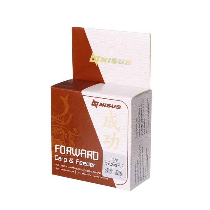 Леска NISUS FORWARD Carp & Feeder, диаметр 0.203 мм, тест 3.55 кг, 150 м, коричневая Леска NISUS FORWARD Carp & Feeder, диаметр 0.203 мм, тест 3.55 кг, 150 м, коричневая