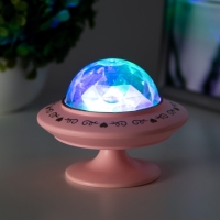 Ночник-проектор "Фьюжн" LED 3хLR44 диско, розовый 12х12х10 см RISALUX