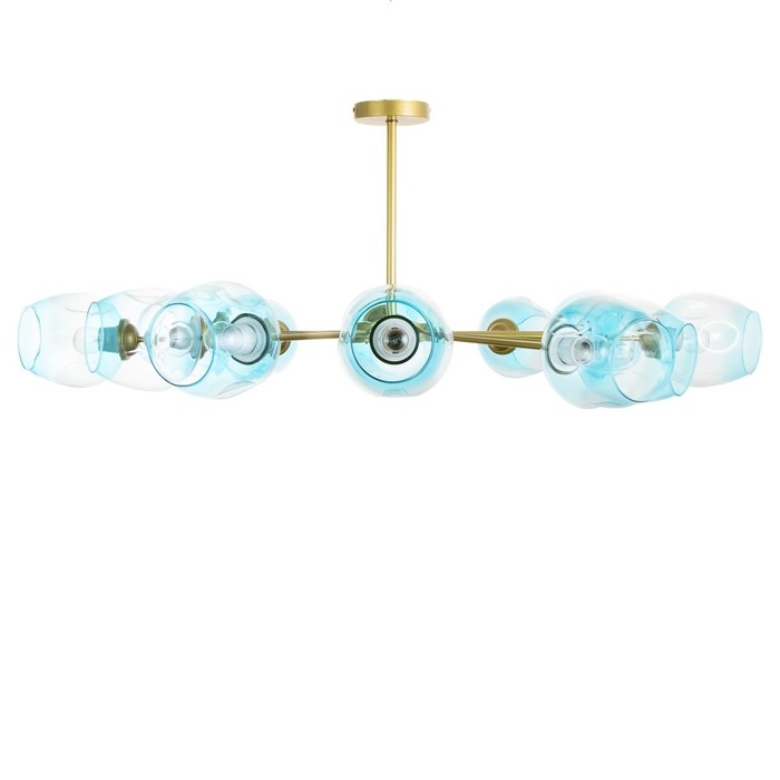 Люстра Люстра "Мурано" 12хЕ27 60Вт золото голубой 105х105х35см BayerLux