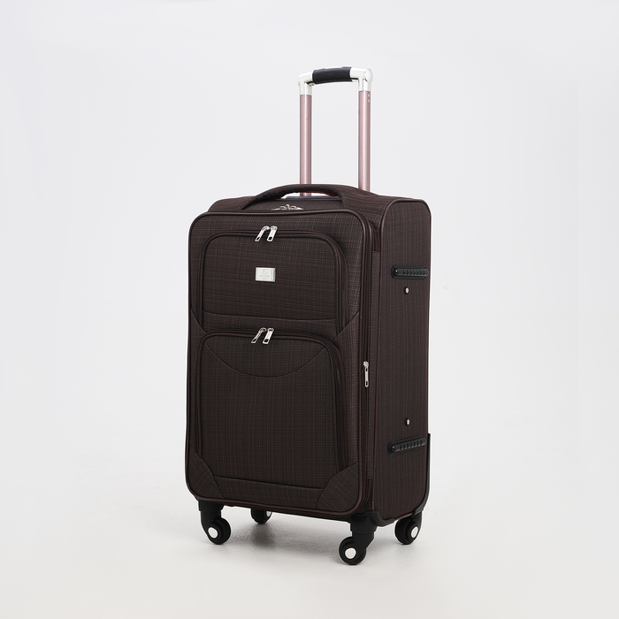 Чемодан средний 52 л (M), отдел на молнии, кодовый замок, с расширением, цвет коричневый Чемодан средний 52 л (M), отдел на молнии, кодовый замок, с расширением, цвет коричневый