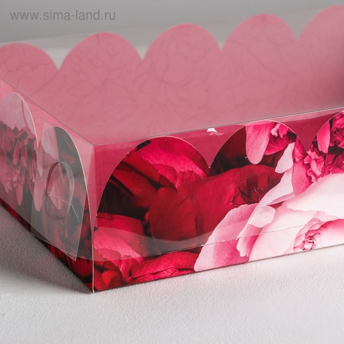 Коробка для печенья, кондитерская упаковка с PVC крышкой, Enjoy every moment, 20 х 30 х 8 см Коробка для печенья, кондитерская упаковка с PVC крышкой, Enjoy every moment, 20 х 30 х 8 см
