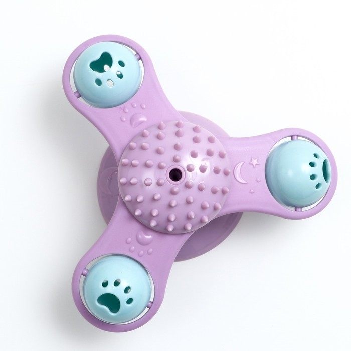 Игрушка-вертушка на присоске для кошек, 3 отсека с бубенчиками, микс цветов Игрушка-вертушка на присоске для кошек, 3 отсека с бубенчиками, микс цветов