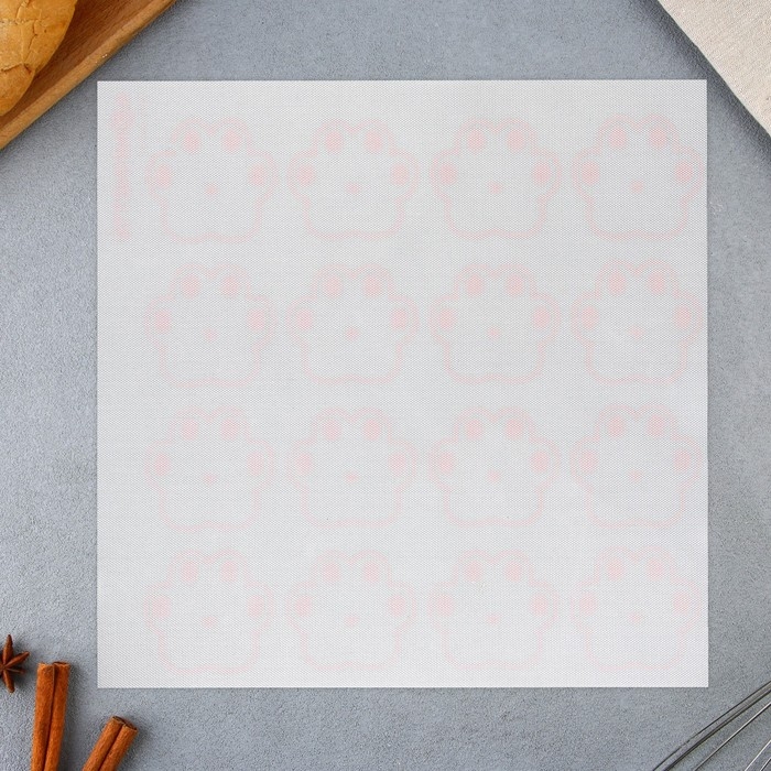 Силиконовый армированный коврик для выпечки «Лапки», 27.5 х 27.5 см Силиконовый армированный коврик для выпечки «Лапки», 27.5 х 27.5 см