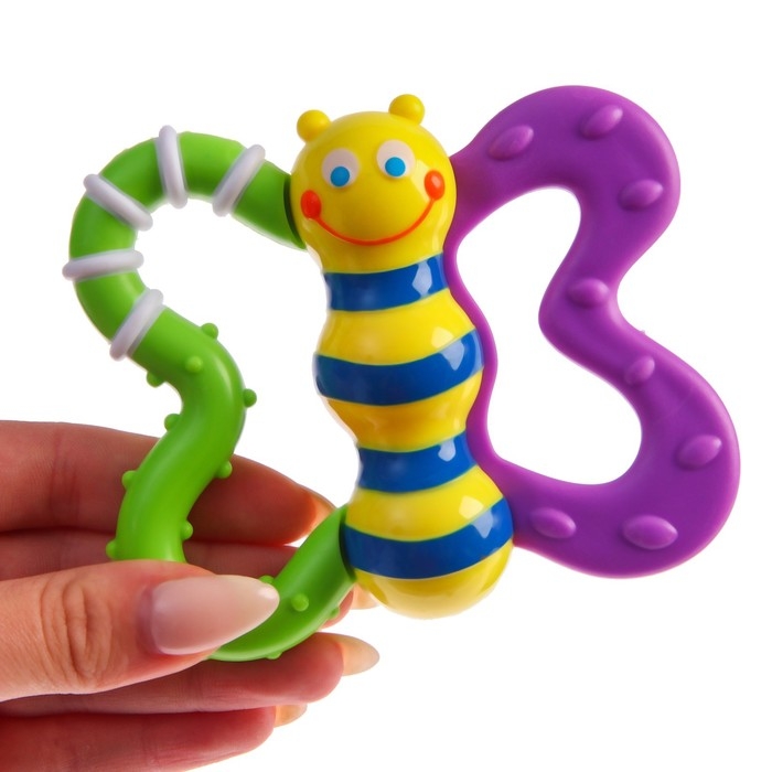 Погремушка «Бабочка» с эластичными элементами, Крошка Я Погремушка «Бабочка» с эластичными элементами, Крошка Я