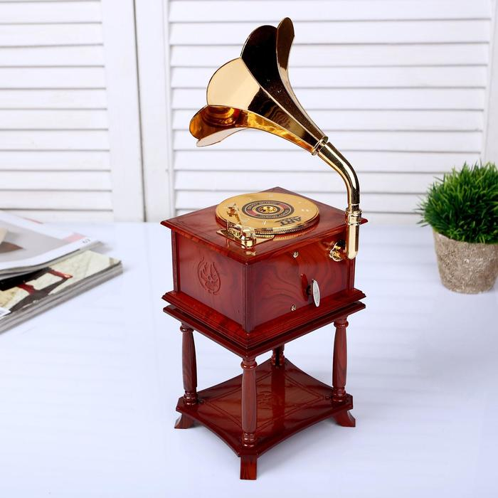 Шкатулка музыкальная Шкатулка музыкальная "Патефон золотистый" 34,5х10,5х13 см