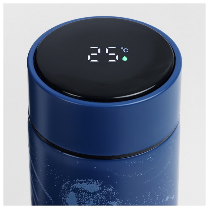 Термос с термометром РОСКОСМОС х ONLYTOP, 500 мл, цвет синий Термос с термометром РОСКОСМОС х ONLYTOP, 500 мл, цвет синий