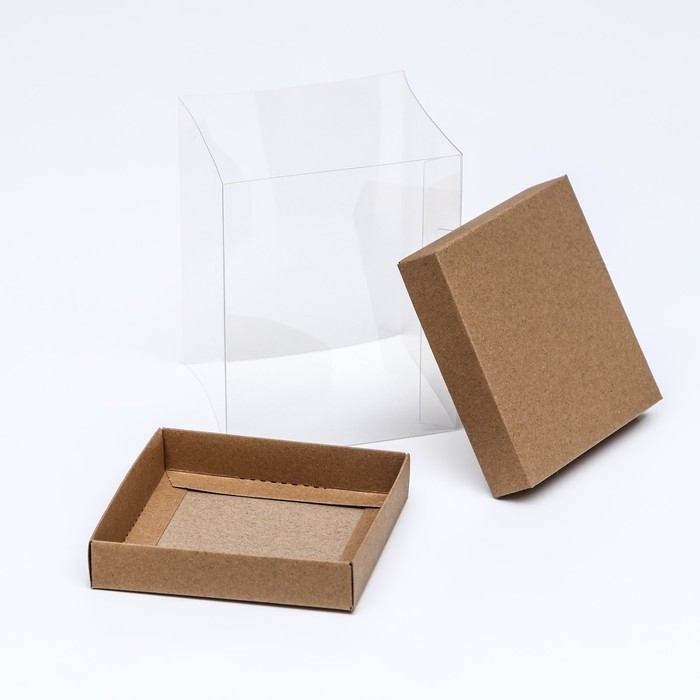 Коробка с PVC Мини 10 X 10 X 12 см Коробка с PVC Мини 10 X 10 X 12 см "Крафт"